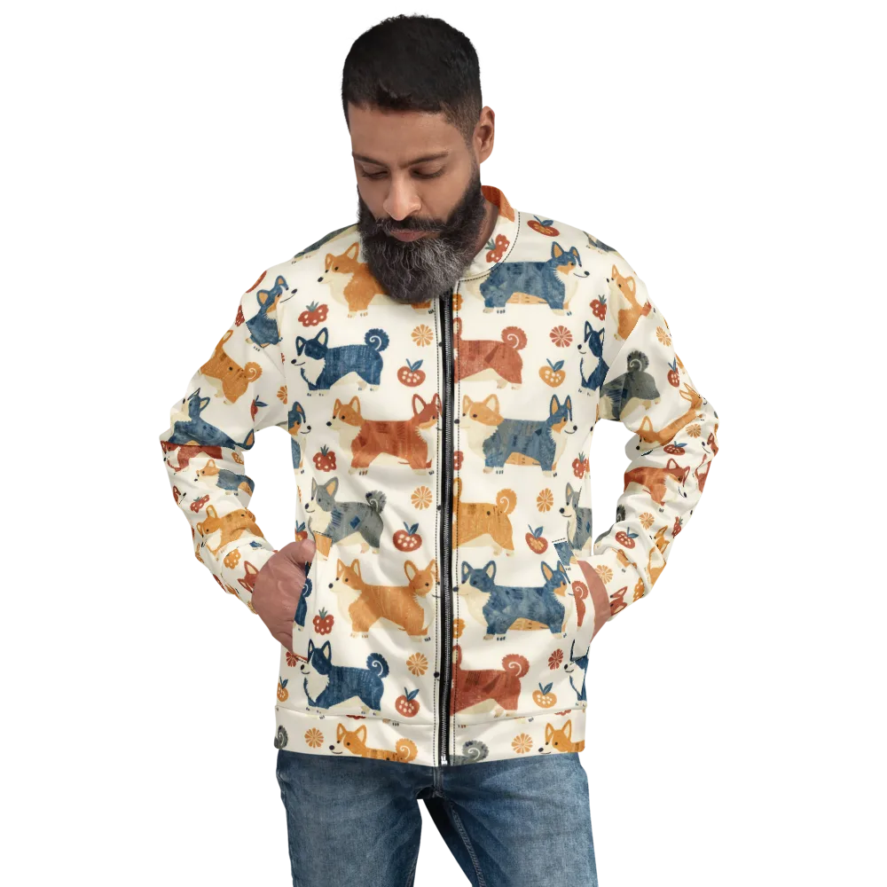 Foxfire Corgis on Bomber Jacket — Front