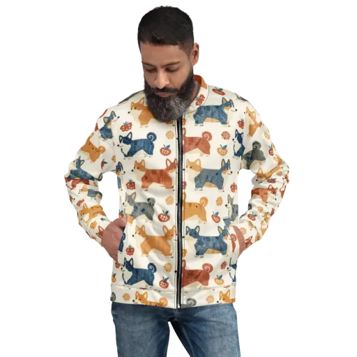 Foxfire Corgis on a Bomber Jacket