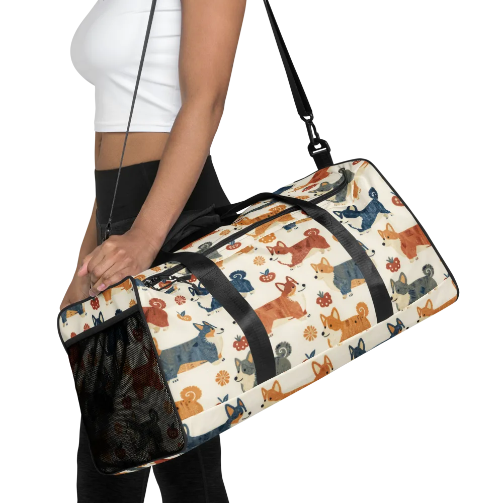 Foxfire Corgis on Duffle Bag — Front