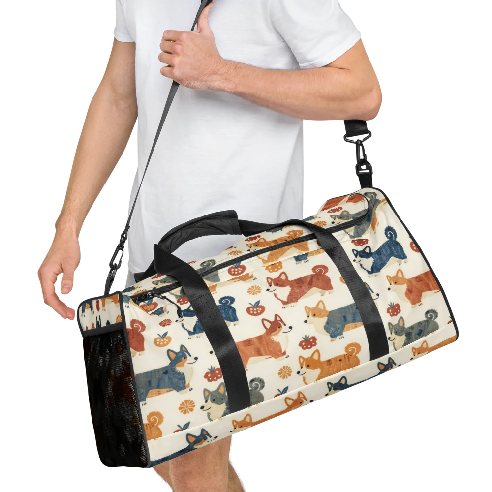 Foxfire Corgis on Duffle Bag — Right Front