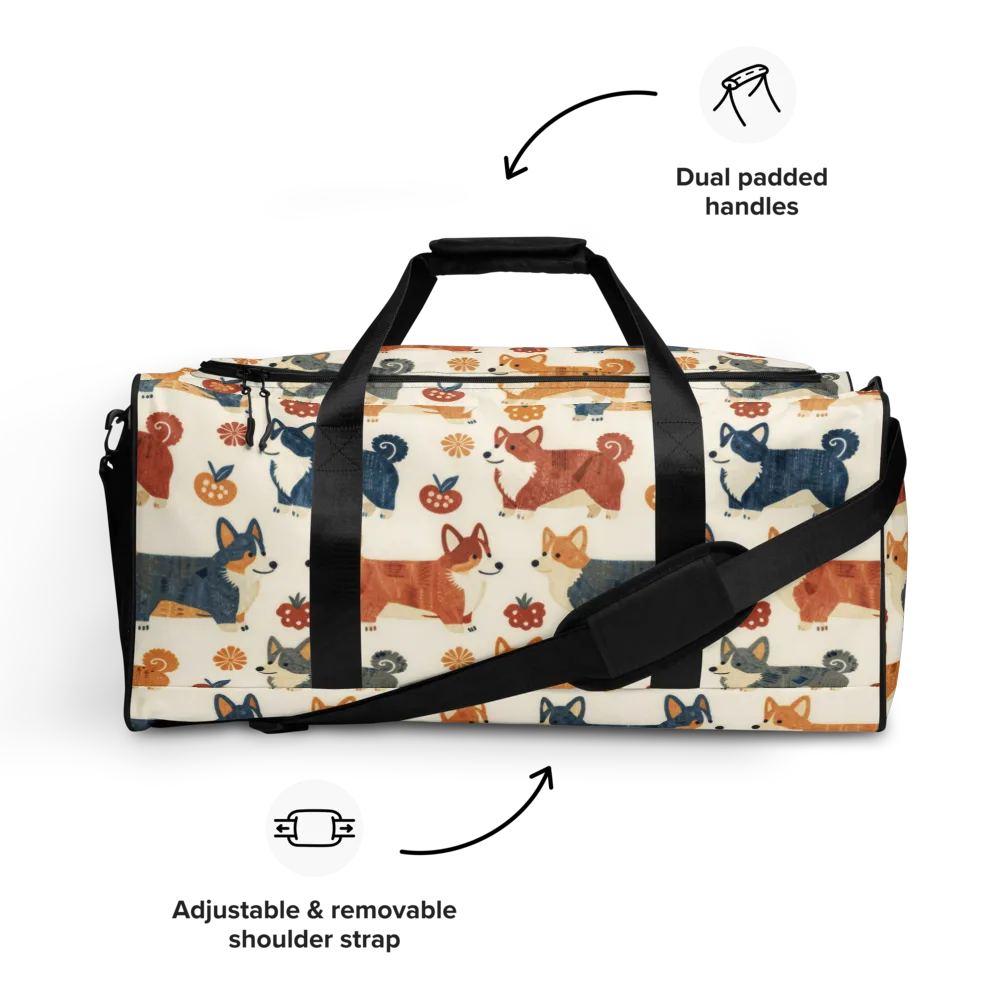 Foxfire Corgis on Duffle Bag — Front