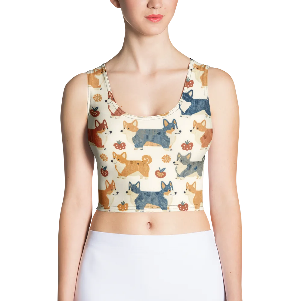 Foxfire Corgis on Crop Top — Front