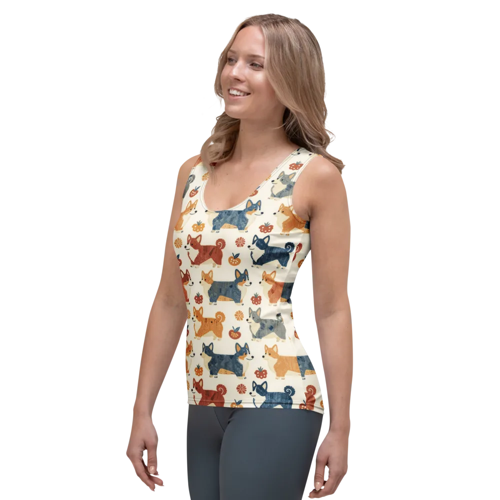 Foxfire Corgis on Women's Tank Top — Left Front
