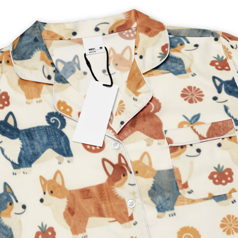 Foxfire Corgis on Women's Short Sleeve Pajama Top — Product details