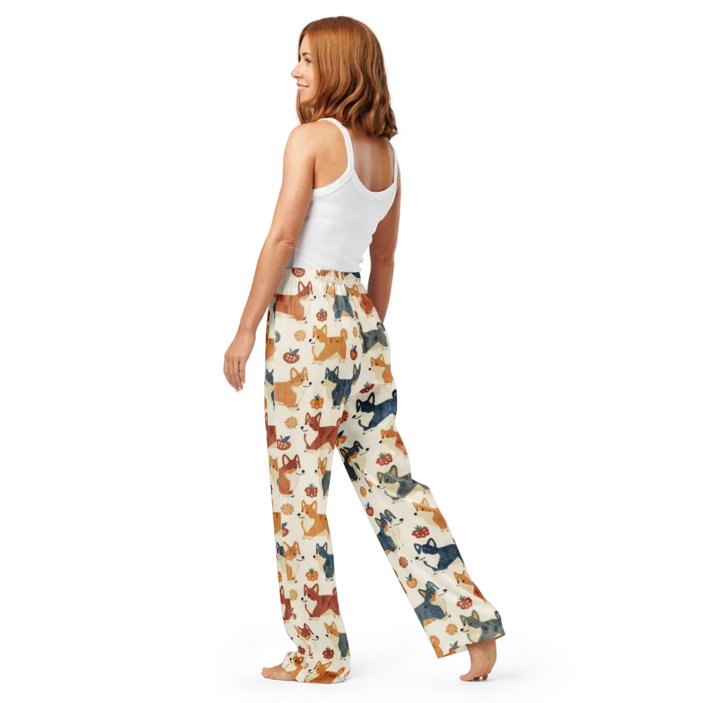 Foxfire Corgis on Women's Pajama Pants — Back