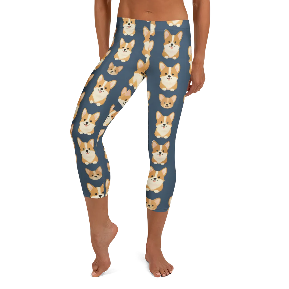 The Corgi Collective on Capri Leggings — Front