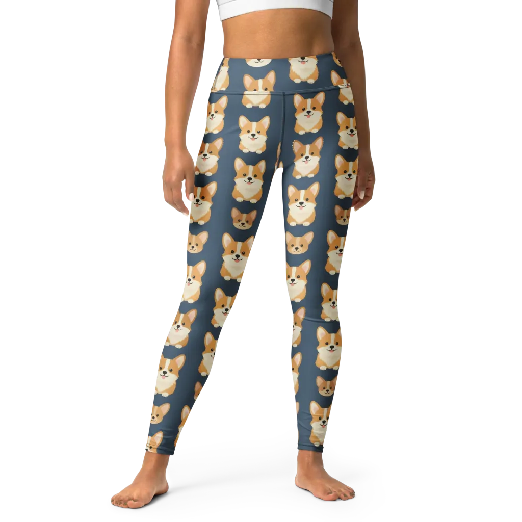 The Corgi Collective on Yoga Leggings — Front