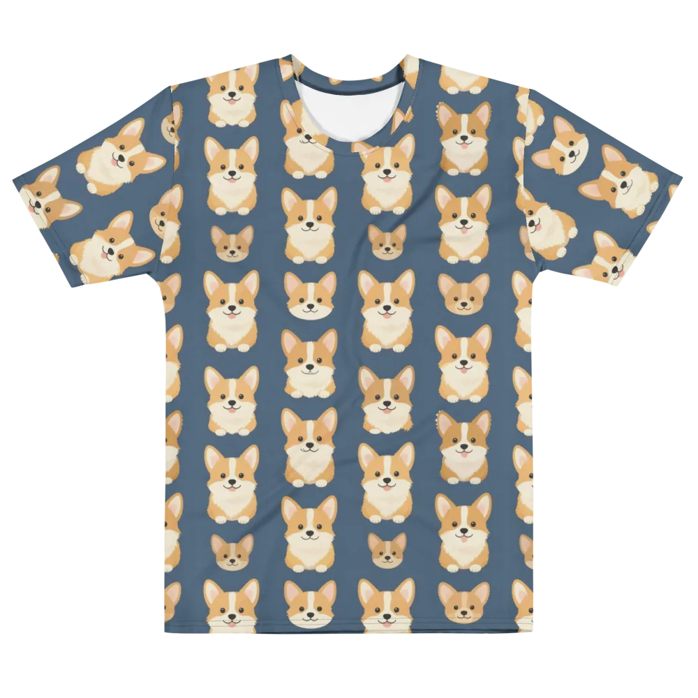 The Corgi Collective on Men's Cotton Crew Neck T-Shirt — Front