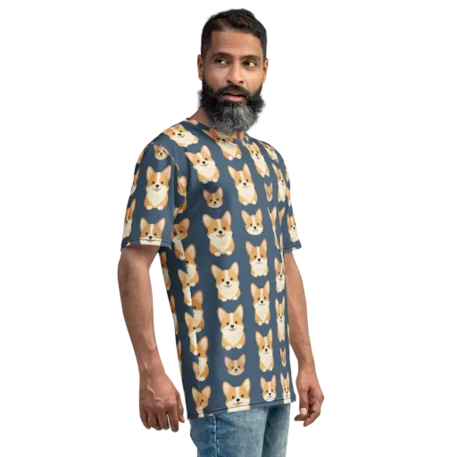 The Corgi Collective on a Men's Crew Neck T-Shirt