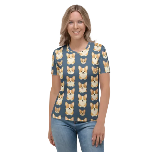 The Corgi Collective on a Women's Crew Neck T-Shirt