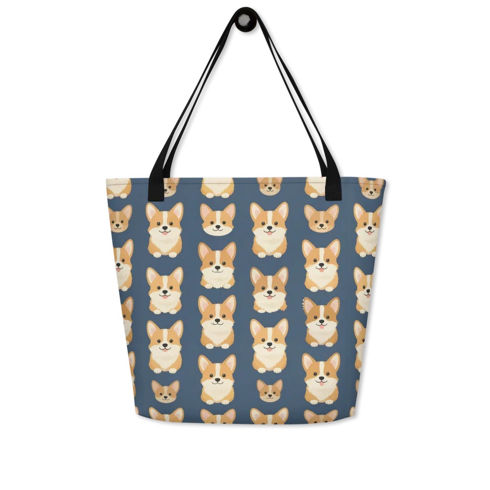 The Corgi Collective on Large Tote Bag W/ Pocket — Front