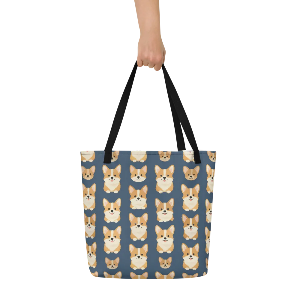 The Corgi Collective on Large Tote Bag W/ Pocket — Front