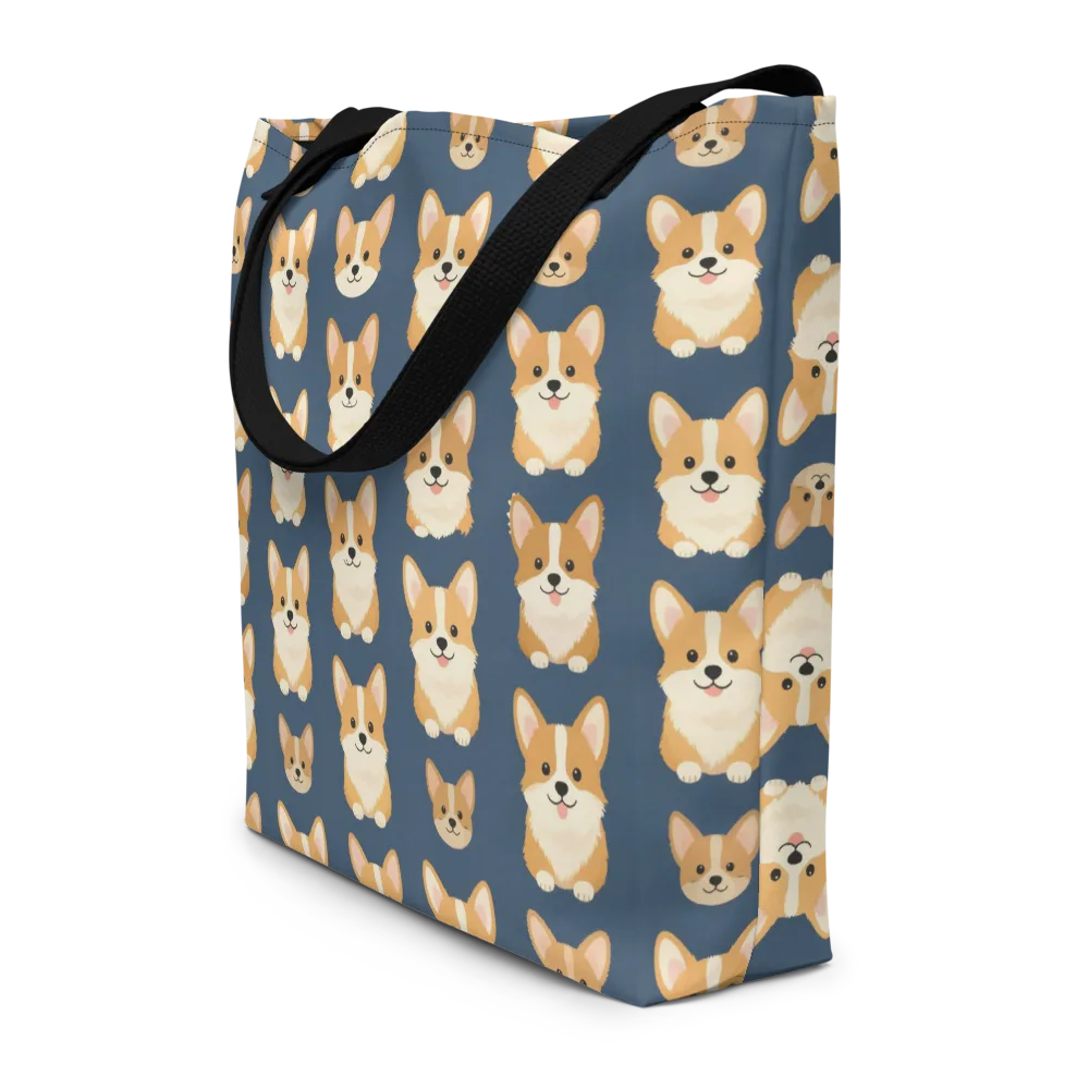 The Corgi Collective on Large Tote Bag W/ Pocket — Front