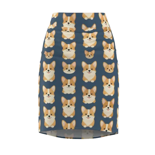The Corgi Collective on a Pencil Skirt