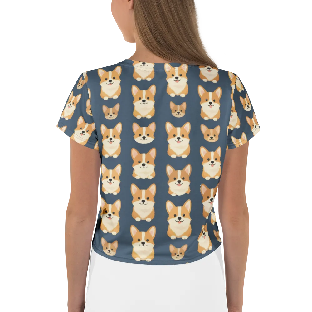 The Corgi Collective on Crop Tee — Back