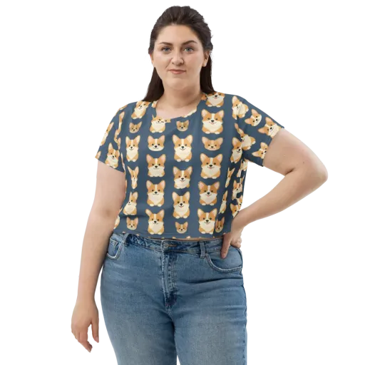 The Corgi Collective on a Crop Tee