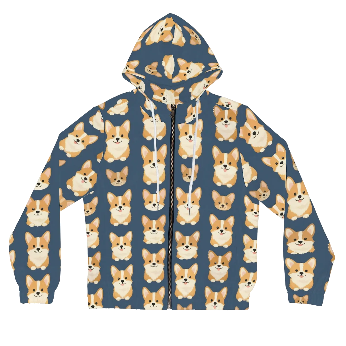 The Corgi Collective on Women's Full-Zip Hoodie — Front