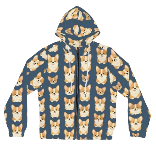 The Corgi Collective on a Women's Full-Zip Hoodie