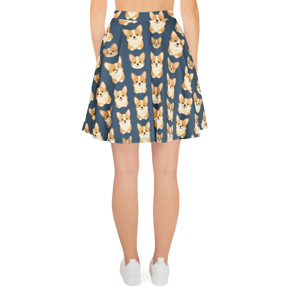 The Corgi Collective on Skater Skirt — Back