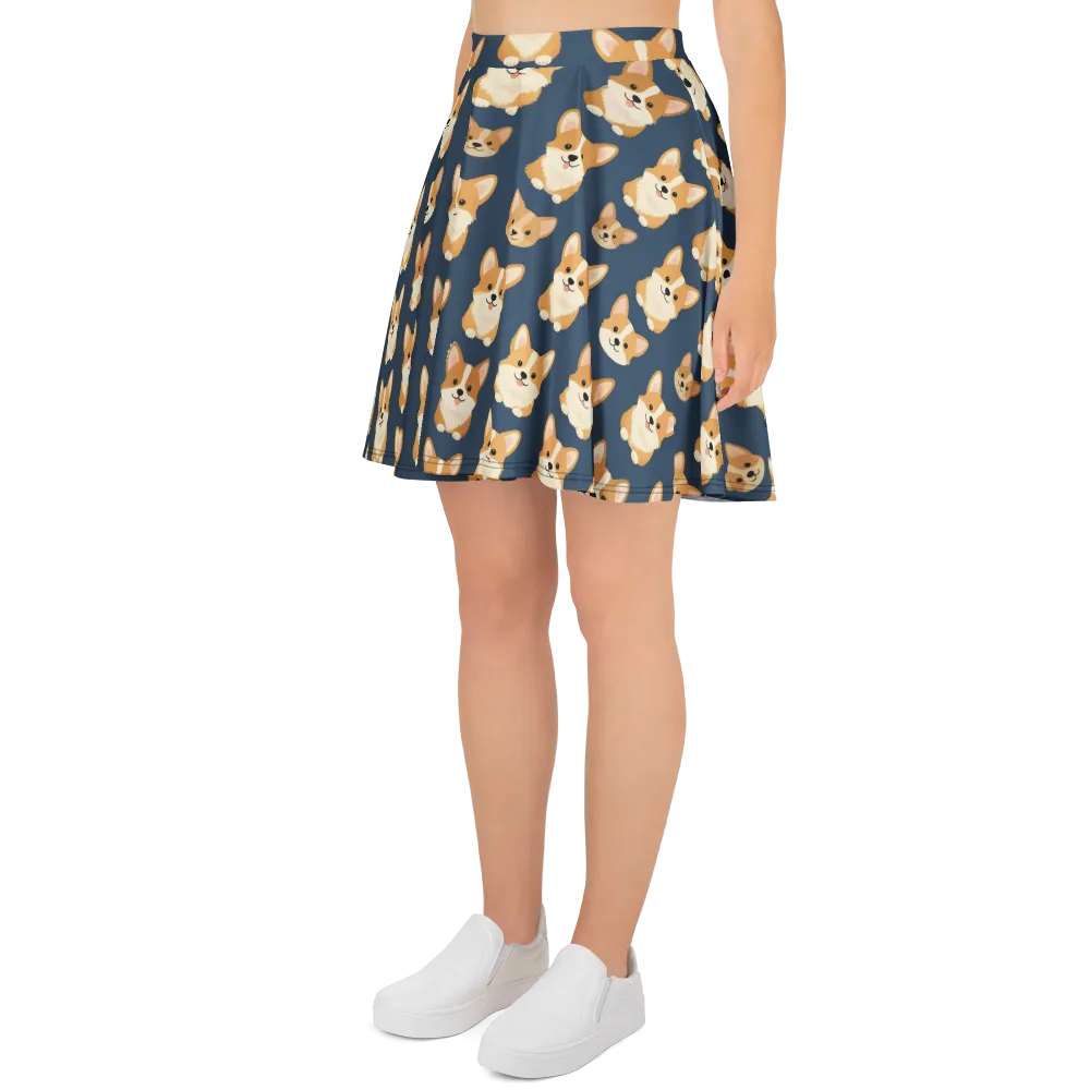 The Corgi Collective on Skater Skirt — Left