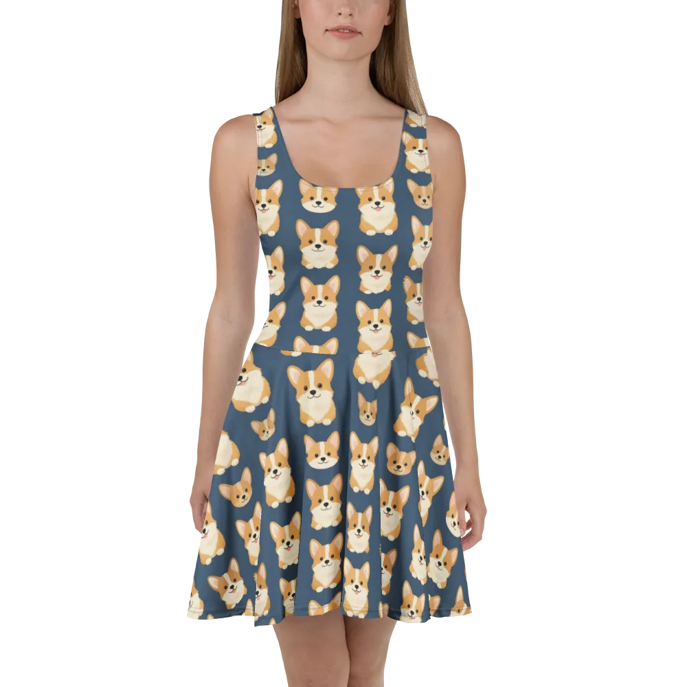 The Corgi Collective on Skater Dress — Front
