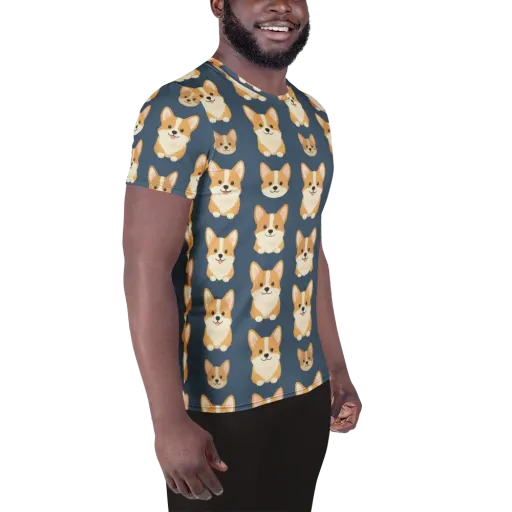 The Corgi Collective on a Men's Athletic T-Shirt