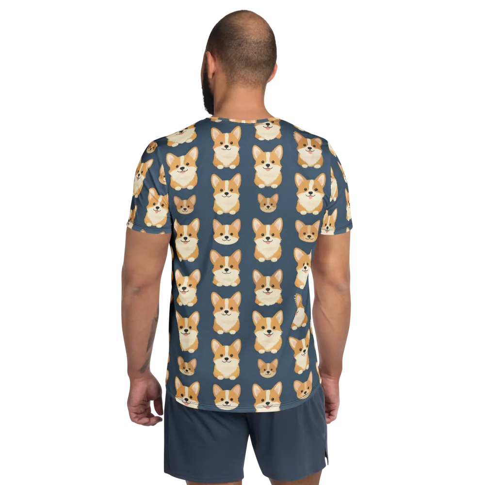 The Corgi Collective on Men's Athletic T-Shirt — Back