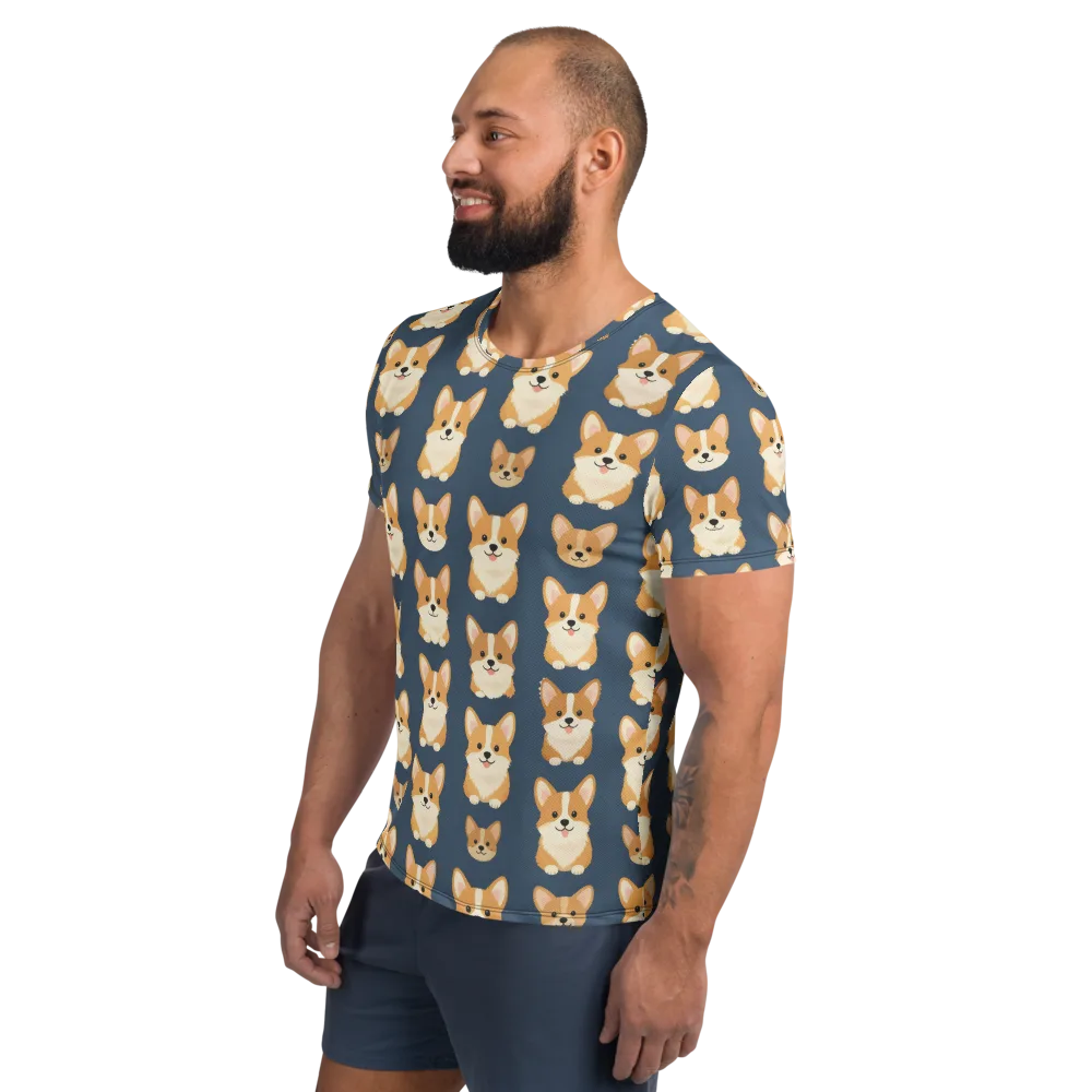 The Corgi Collective on Men's Athletic T-Shirt — Left