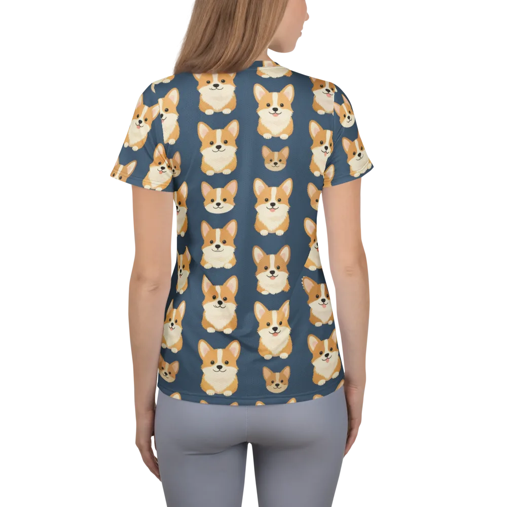 The Corgi Collective on Women's Athletic T-Shirt — Back