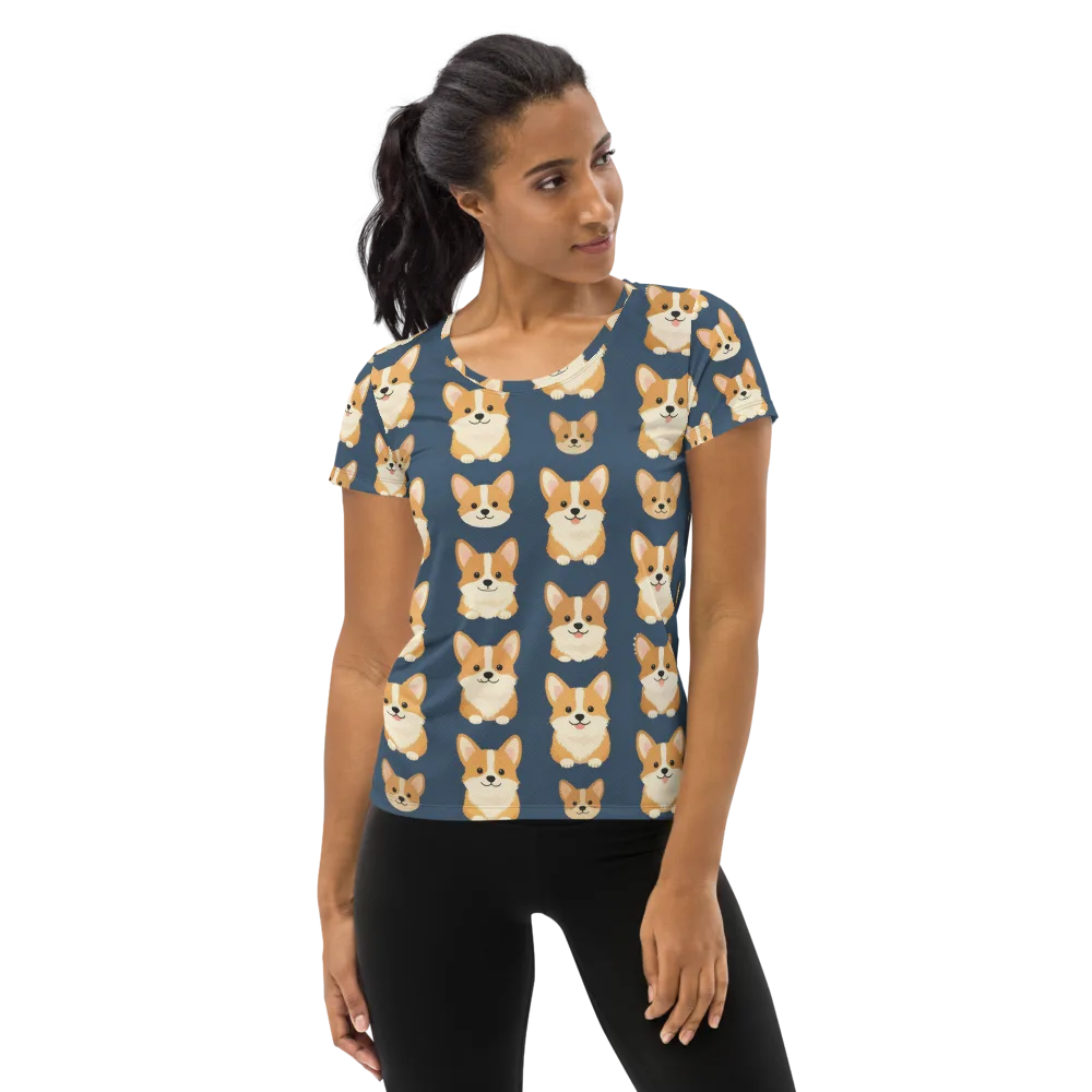 The Corgi Collective on Women's Athletic T-Shirt — Front