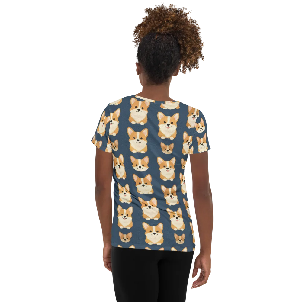 The Corgi Collective on Women's Athletic T-Shirt — Back