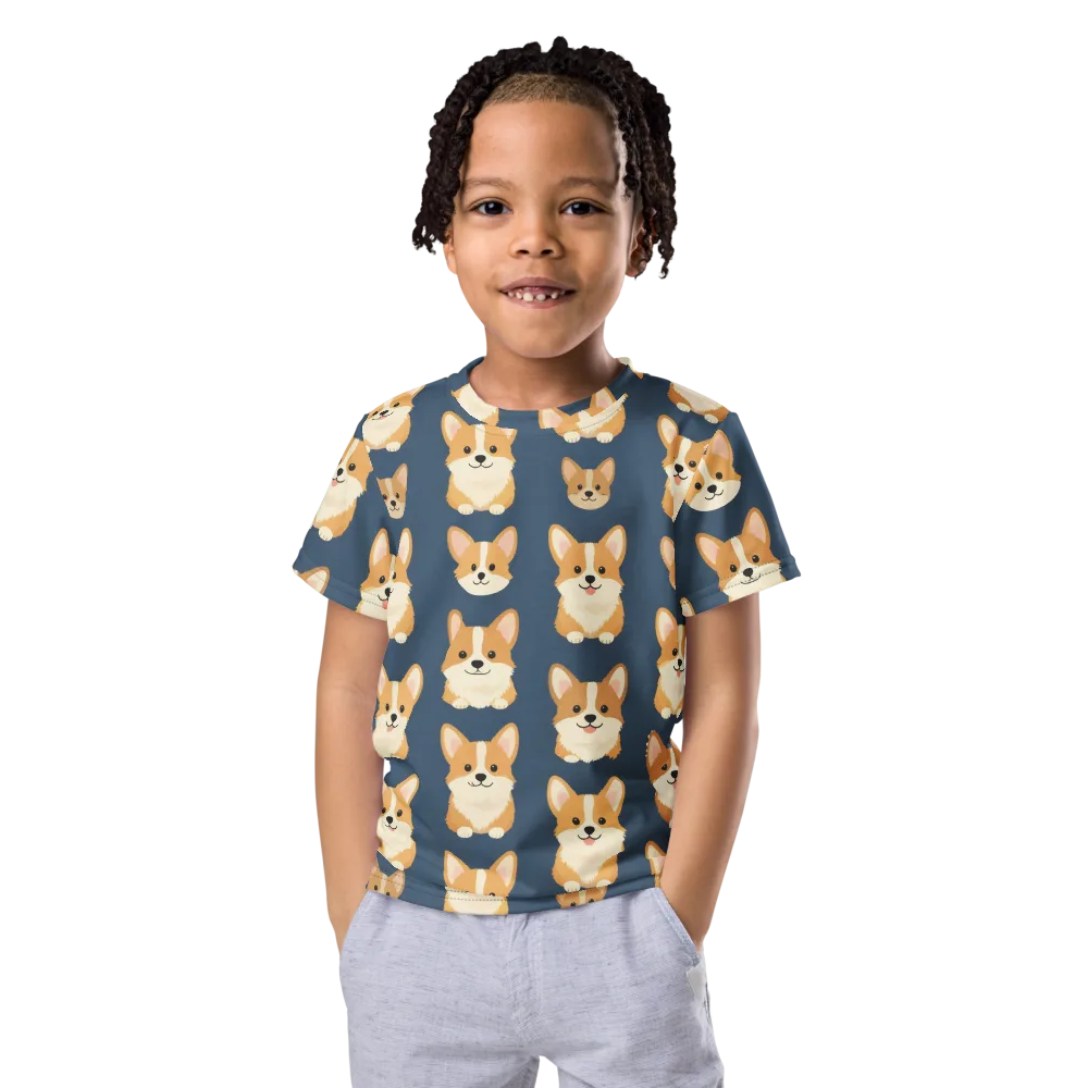The Corgi Collective on Kids Crew Neck T-Shirt — Front