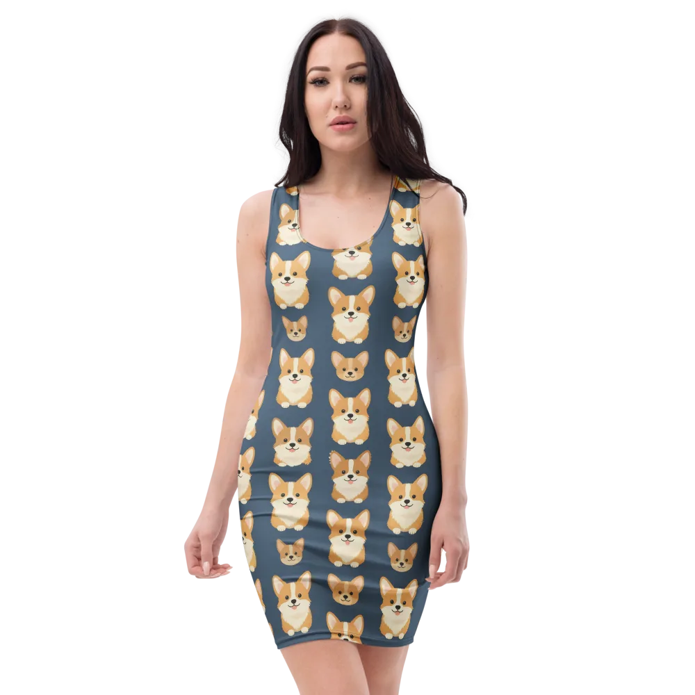 The Corgi Collective on Bodycon Dress — Front