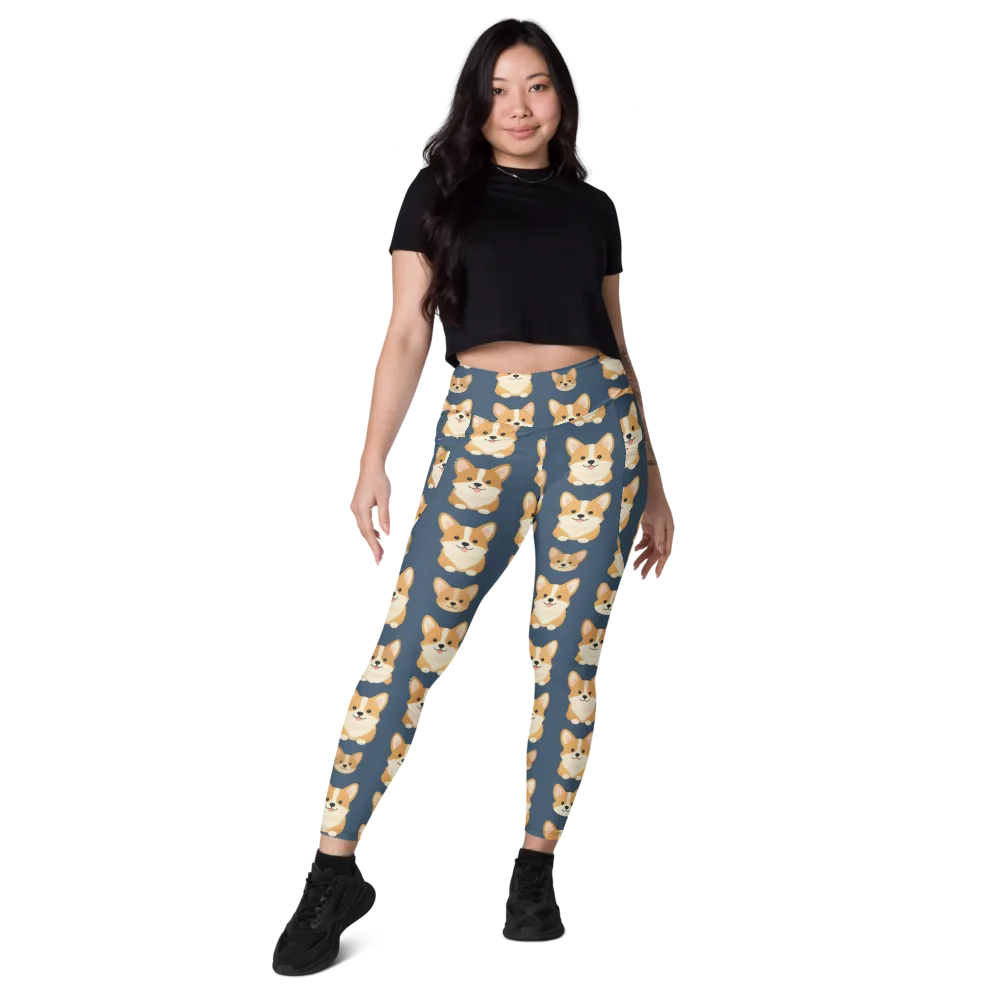 The Corgi Collective on Leggings with Pockets — Front