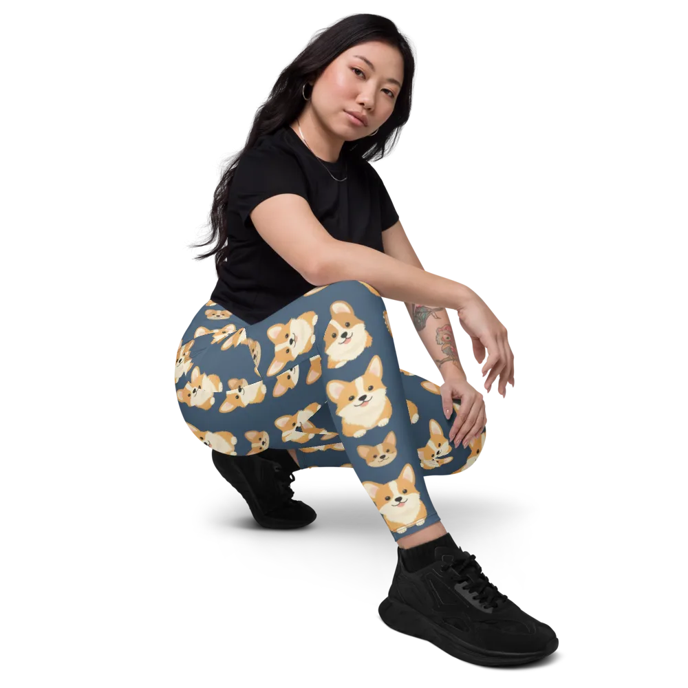 The Corgi Collective on Leggings with Pockets — Right Front