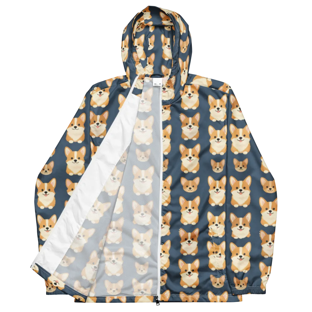 The Corgi Collective on Men's Windbreaker — Front