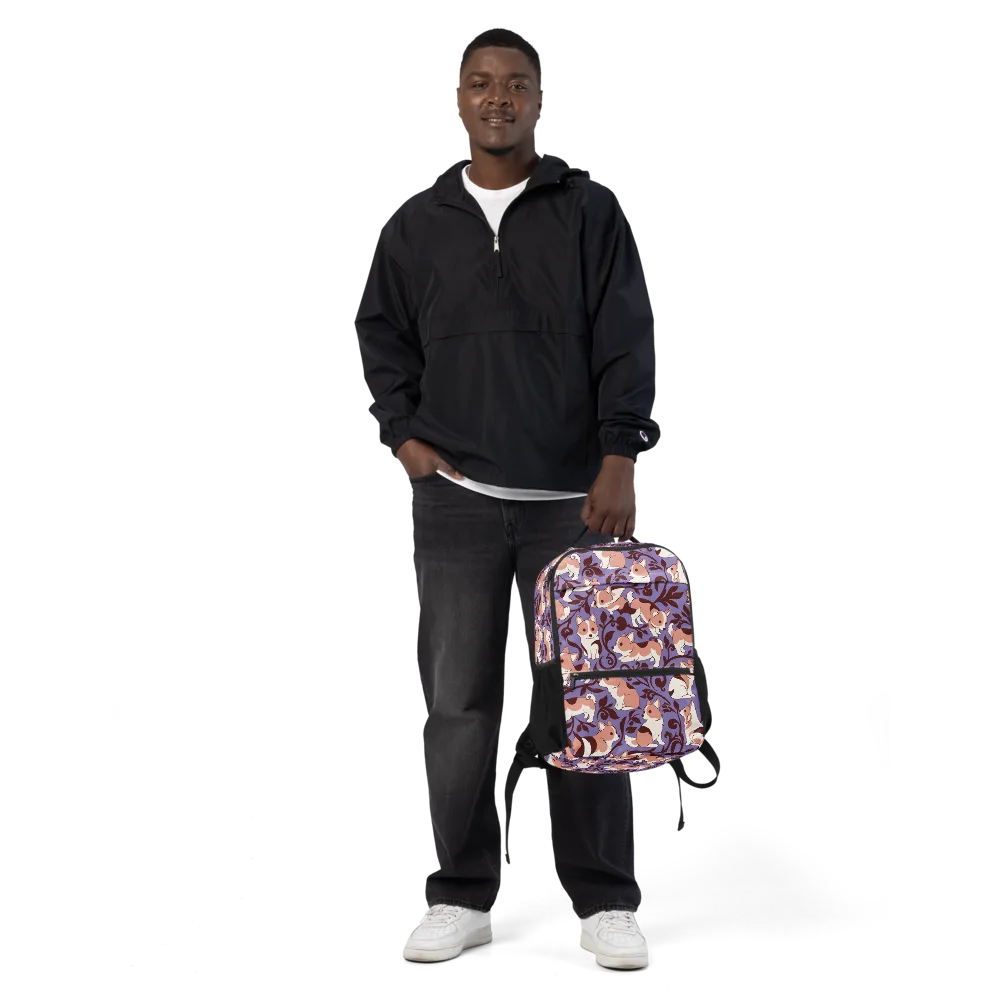 Corgi Damask on Utility Backpack — Front