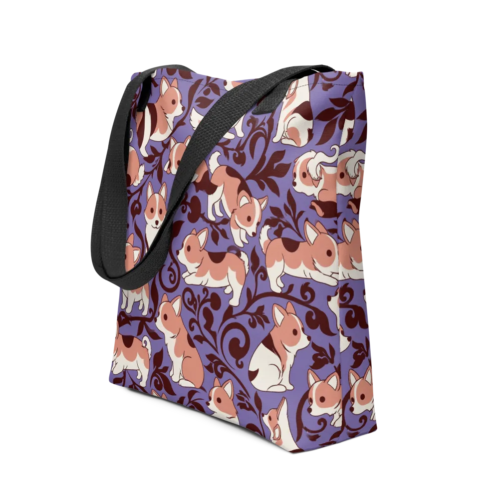 Corgi Damask on Tote Bag — Front