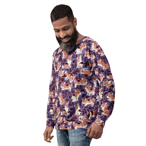 Corgi Damask on a Sweatshirt