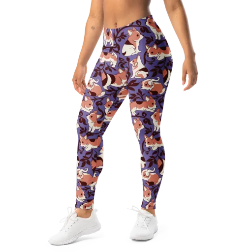 Corgi Damask on a Leggings