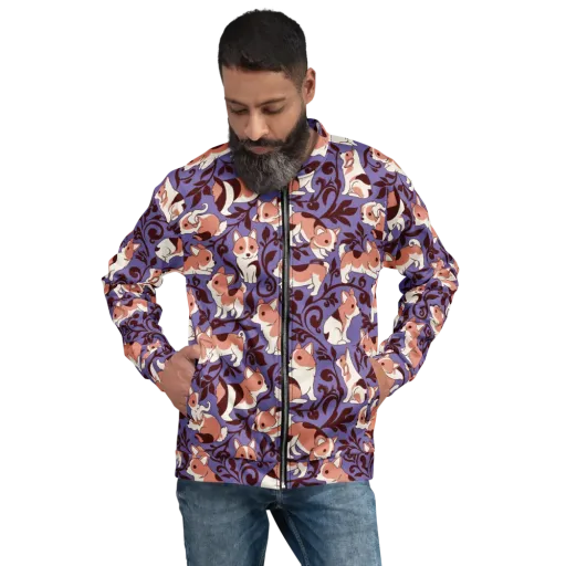 Corgi Damask on a Bomber Jacket