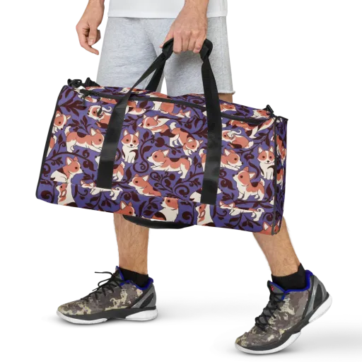 Corgi Damask on a Duffle Bag
