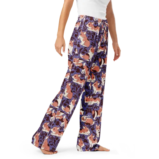 Corgi Damask on a Women's Pajama Pants