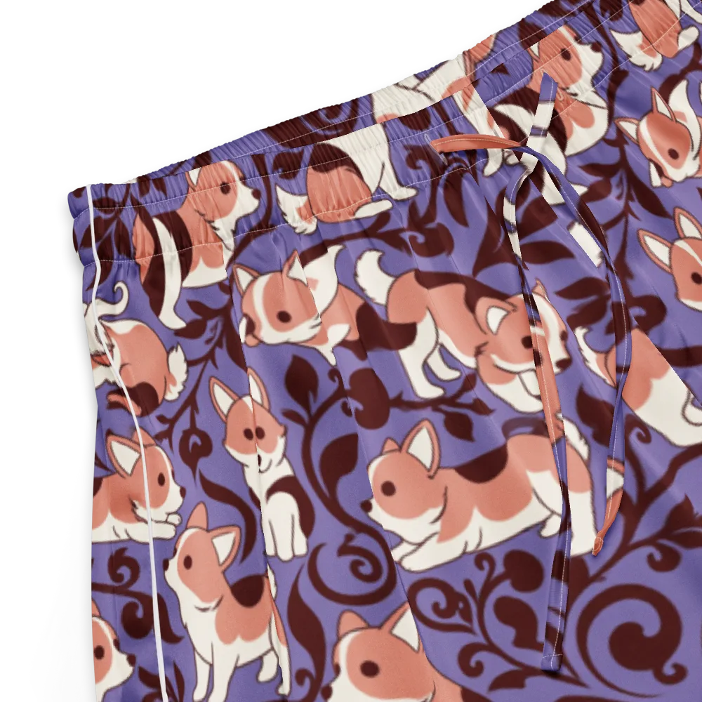 Corgi Damask on Women's Pajama Shorts — Product details