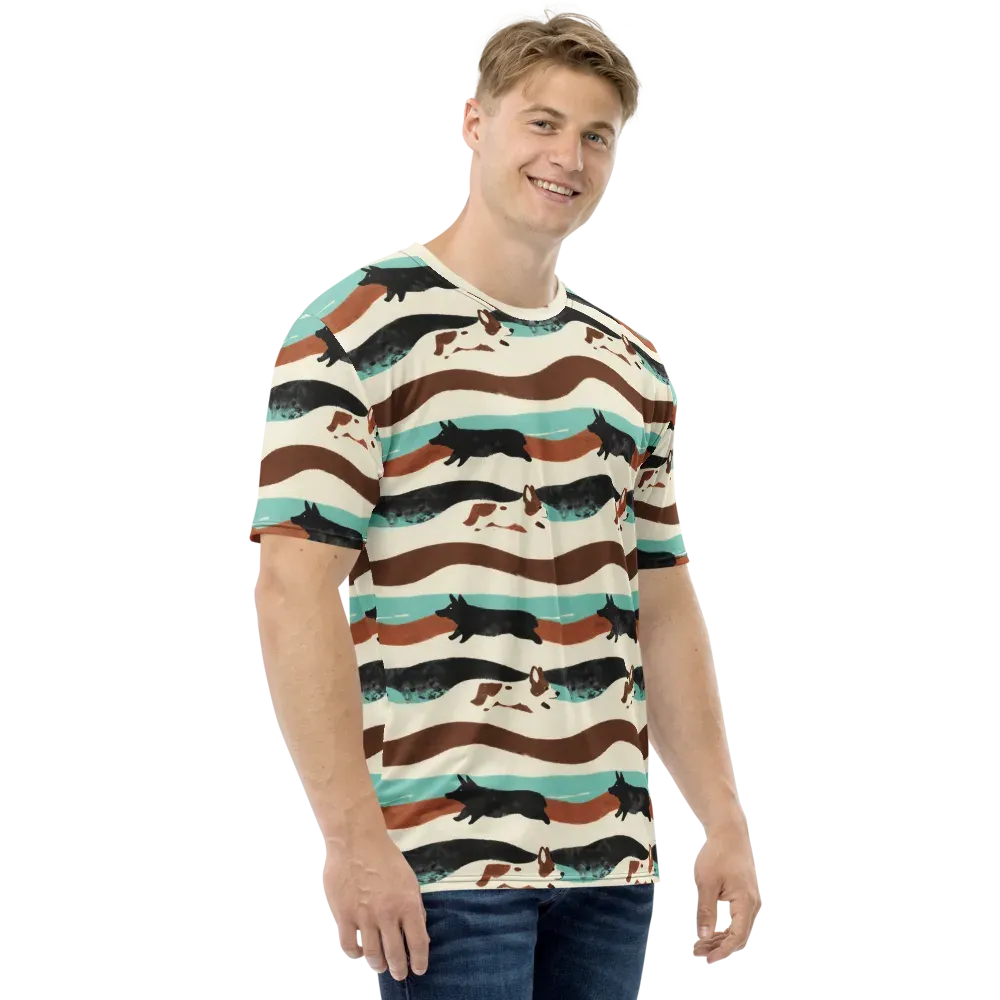 Canine Current on Men's Crew Neck T-Shirt — Right