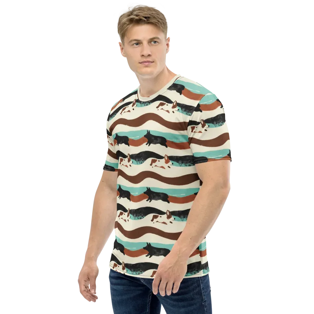 Canine Current on Men's Crew Neck T-Shirt — Left
