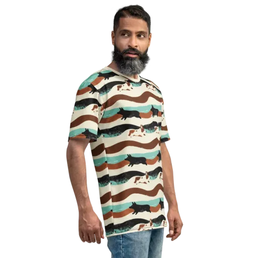 Canine Current on a Men's Crew Neck T-Shirt
