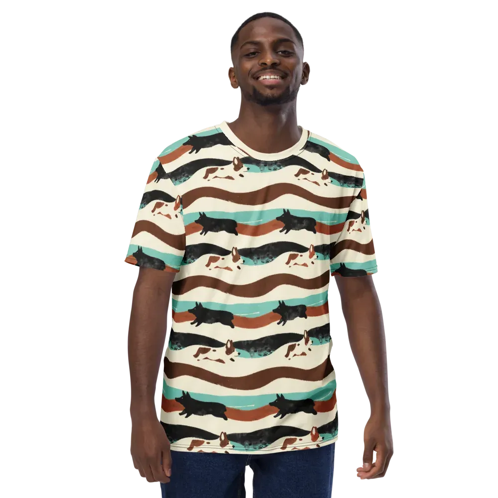 Canine Current on Men's Crew Neck T-Shirt — Front