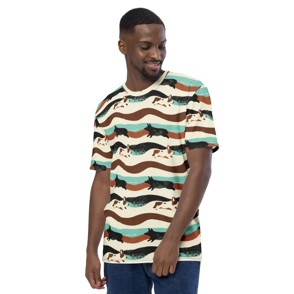 Canine Current on Men's Crew Neck T-Shirt — Left