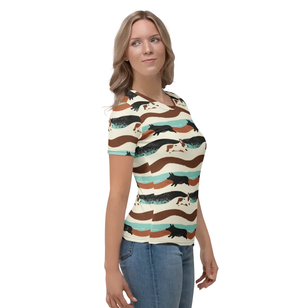 Canine Current on Women's Crew Neck T-Shirt — Right